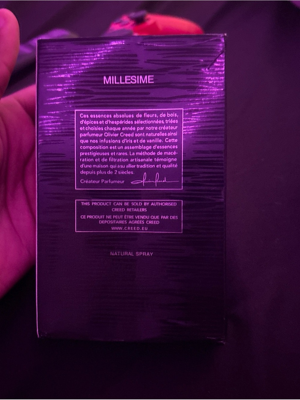 Creed Millesime Box - Black with Purple Tint